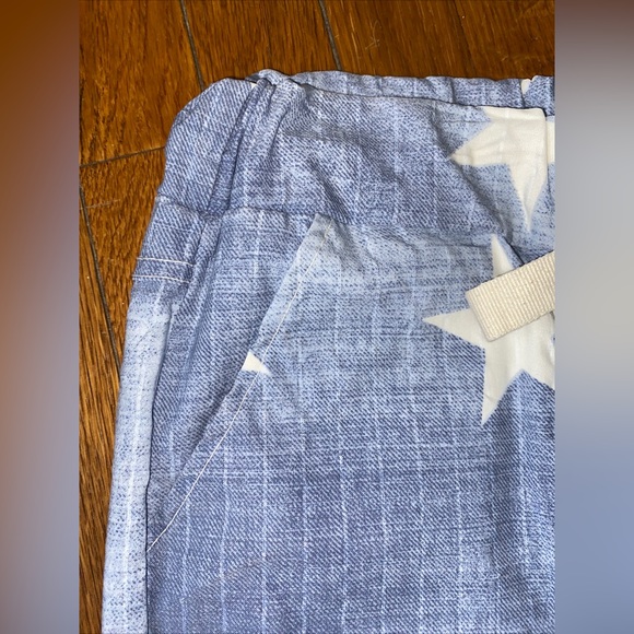 NWT Venti6 Italy Rare Blue White Stars Stripe Textured Skinny Thin Pants Size S - Picture 12 of 15